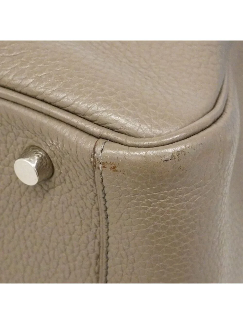 Hermes Handbag Lindy 30 Verso Taurillon Clemence Etain Blue Indigo Silver 2-Way